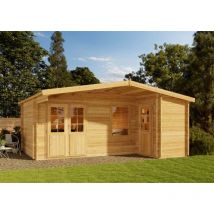 Alpholz - Abri de jardin Nordkapp-40 a Naturel , 40 mm Épaisseur paroi 558 x 468 cm