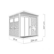 Alpholz - Abri de jardin OfficeCube s Noir Lasure , 14 mm Épaisseur paroi 234 x 226 cm