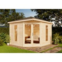 Abri de jardin pentagonal Liwa Compact Naturel , 40 mm Épaisseur paroi 302 x cm