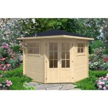 Alpholz - Abri de jardin pentagonal Sunny-B Naturel , 28 mm Épaisseur paroi 275 x cm