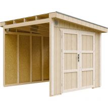 Abri de Jardin Qualité Premium 5,9 m² - H231x248x294 cm - Sans plancher e paroi latérale Timbela M938B
