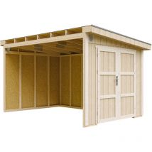 Abri de Jardin Qualité Premium 8,68 m² - H231x248x412 cm - Sans plancher e paroi latérale Timbela M939B