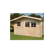 Abri de jardin salzburg en bois 9,94 m², Toiture Shingle rouge, Plancher Oui