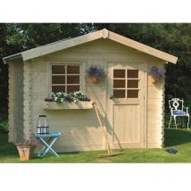 Abri de jardin Sologne en bois 7.53 m², Toiture Shingle rouge, Plancher Non