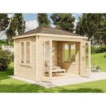 Carlsson - Koop het Tuinhuis Summertime-40 met grougee Vouwdeur, Tochtraam & isolerend glas +++ Van de Professional voor tuinhuizen Bestel nu Marron
