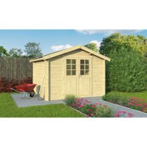 Touschalets - Abri de jardin violette 7 bois brut 278x238cm ép 34mm