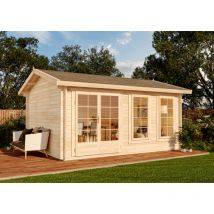 Alpholz - Abri de jardin Valencia-40 xl Marron Imprégné, 40 mm Épaisseur paroi 520 x 420 cm