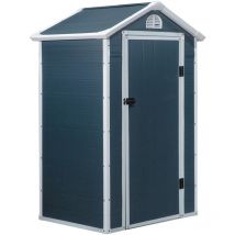 Outsunny - Abri de jardin - cabanon porte verrouillable, fenêtre - dim. 1,34L x 1,04l x 2,04H m - résine pp ondulée anthracite
