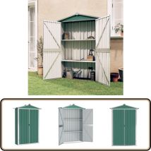 Abri de jardin Vert 116x45x175 cm Acier galvanisé - Abri De Jardin - Abri De Rangement - Abri Extérieur - Rangement Jardin - Outillage