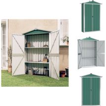 Abri de jardin Vert 116x45x175 cm Acier galvanisé - Abri De Jardin - Abri De Rangement - Abri Extérieur - Rangement Jardin - Outillage