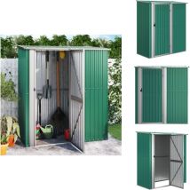 Abri de jardin Vert 180,5x97x209,5 cm Acier galvanisé - Abri De Jardin - Abri De Rangement - Abri Extérieur - Outillage - Stockage Extérieur