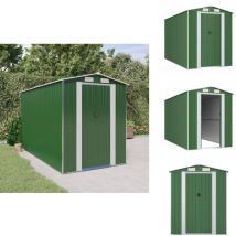 Abri de jardin Vert 192x357x223 cm Acier galvanisé - Abri De Jardin - Abri Extérieur - Rangement Jardin - Cabane Jardin - Outillage