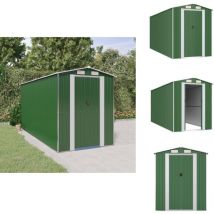 Vidaxl - Abri de jardin Vert 192x440x223 cm Acier galvanisé - Abri De Jardin - Abri De Jardin Vert - Rangement Extérieur - Outillage De Jardin