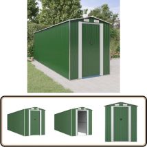 Abri de jardin Vert 192x606x223 cm Acier galvanisé - Abri De Jardin - Abri De Jardin Vert - Rangement Extérieur - Abri Métal - Outillage De Jardin