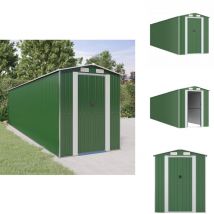 Abri de jardin Vert 192x772x223 cm Acier galvanisé - Abri De Jardin - Abri Extérieur - Rangement Jardin - Cabane Jardin - Outillage