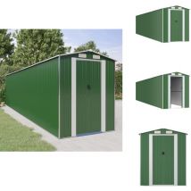 Abri de jardin Vert 192x855x223 cm Acier galvanisé - Abri De Jardin - Abri Extérieur - Rangement Jardin - Cabane Jardin - Outillage