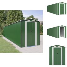 Abri de jardin Vert 192x938x223 cm Acier galvanisé - Abri De Jardin - Abri Extérieur - Rangement Jardin - Cabane Jardin - Outillage