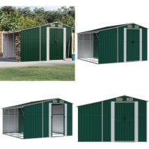 Abri de jardin vert 277x279x179 cm acier galvanisé - Abri De Jardin - Abri Métallique - Rangement Extérieur - Cabane De Jardin - Stockage Jardin
