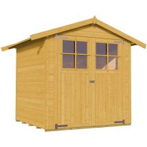 Weka - Abri de jardin 316 Gr.1 Marron Lasure , 19 mm Épaisseur paroi 240 x 171 cm