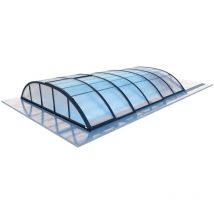 Abri de piscine Horizon - 6,47x3,50 m - polycarbonate alvéolaire 8 mm - Couleur Ral7016 Graphite