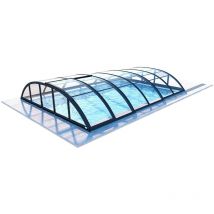 Abri de piscine Horizon pour les modèles 6,20x4,10 m - BAS88, BAS788 - polycarbonate massif 3 mm - Couleur Ral7016 Graphite