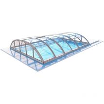 Abri de piscine Horizon pour les modèles 6,20x4,10 m - BAS88, BAS788 - polycarbonate massif 3 mm - Couleur Ral7037 Gris