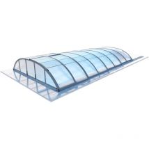 Abri de piscine Skyline - 8,61x4,20 m - polycarbonate alvéolaire 8 mm - Couleur Ral7037 Gris