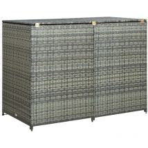 Abri de poubelle double Abri de Jardin - Résine tressée Anthracite 148x77x111cm BV957928