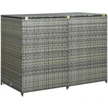 Abri de poubelle double Cache-poubelle Résine tressée Anthracite 148x77x111cm 13753