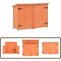 Abri de stockage de jardin 128x42x91 cm Bois - Abri De Jardin - Abri De Rangement - Cabane De Jardin - Rangement Extérieur - Outillage
