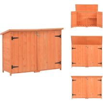 Abri de stockage de jardin 128x42x91 cm Bois - Abri De Jardin - Abri De Rangement - Cabane De Jardin - Rangement Extérieur - Outillage