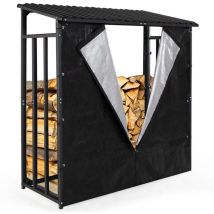 Idmarket - Abri de stockage en acier galvanisé pour bûches L.190 cm avec housse de protection 150 gr