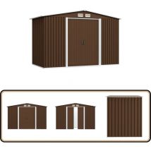 Abri de stockage pour jardin Marron 257x205x178 cm Acier - Abri De Jardin - Abri De Rangement - Cabane De Jardin - Garage De Jardin - Outillage