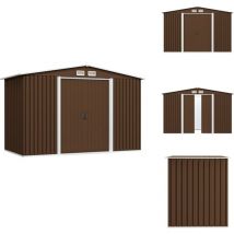 Abri de stockage pour jardin Marron 257x205x178 cm Acier - Abri De Jardin - Abri De Rangement - Cabane De Jardin - Garage De Jardin - Outillage