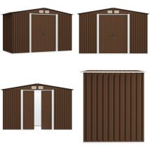 Vidaxl - Abri de stockage pour jardin Marron 257x205x178 cm Acier - Abri De Jardin - Abri De Rangement - Cabane De Jardin - Garage De Jardin