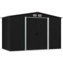 Abri de stockage pour jardin,Remise Cabane pour outils, Stockage Rangement Extérieur Anthracite Acier 257x205x178 cm CFW85455