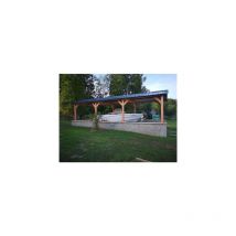 Cpbf - Abri Deux Pentes, 500cmx1150cm, Bois douglas Français, Carport, Auvent, Abri voiture