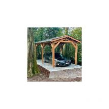 Cpbf - Abri Deux Pentes, 500cmx750cm, Bois douglas Français, Carport, Auvent, Abri voiture