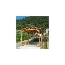 Abri Deux Pentes, 550cmx650cm, Bois douglas Français, Carport, Auvent, Abri Camping-car