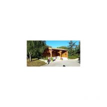 Abri Deux Pentes Faitage Décalé, 500cmx550cm, Bois douglas Français, Carport, Auvent, Abri voiture