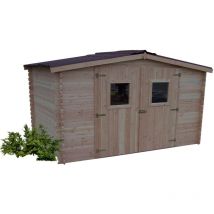 Habrita - Abri de jardin sans planché 9.85 m2 bois naturel du 3030.02 n