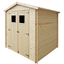 Gardiun - Abri de Jardin en Bois Massif Alexander i - 3,65 m² Ext. 196x186x183/218 cm Toiture d'Asphalte