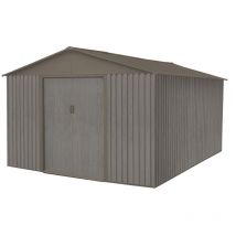 Chalet&jardin - Abri jardin métal - Aspect bois vieilli 1014 - 13,51 M²- gris