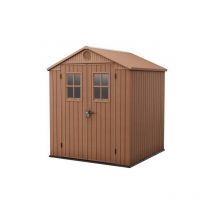 Keter - Abri de jardin en résine darwin 6x6 bois avec fenêtres avant