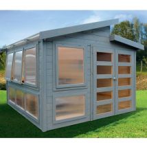 Abri et serre de jardin merano en bois 8,58 m², Plancher Non