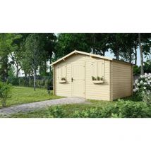 Altanka - Abri de jardin en bois - 12m2 - 4x3m - Ep. 28mm - Couleur: naturel