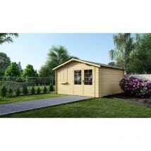 Altanka - Abri de jardin en bois - 16m2 - 4x4m - Ep. 28mm - Couleur: naturel