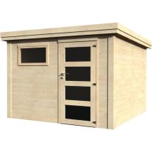 Décor Et Jardin - Abri De Jardin Bois Paco 277x277cm - Surface Utile : 7,24 M² - Épaisseur : 28 Mm - Couleur : Naturel