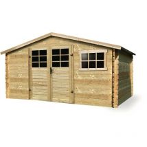 Solid - Abri jardin bois traditionnel - 11.56 m2 - 388 x 298 x 218 cm - 28mm