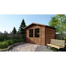 Altanka - Abri de jardin en bois - 9m2 - 3x3m - Traité - Ep. 28mm - Couleur: marron